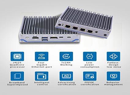 4 लैन J4125 क्वाड कोर प्रोसेसर फ़ायरवॉल मिनी पीसी